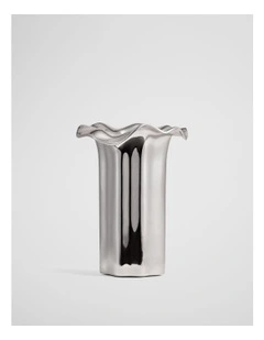 Celeste Medium Metallic Vase in Silver