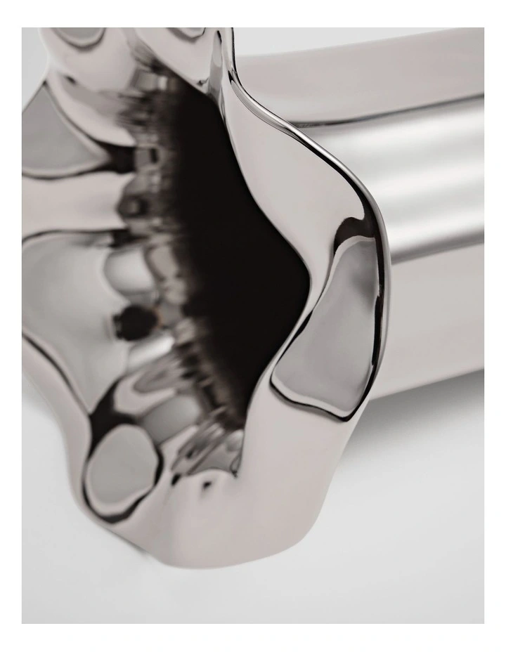 Celeste Medium Metallic Vase in Silver image 2