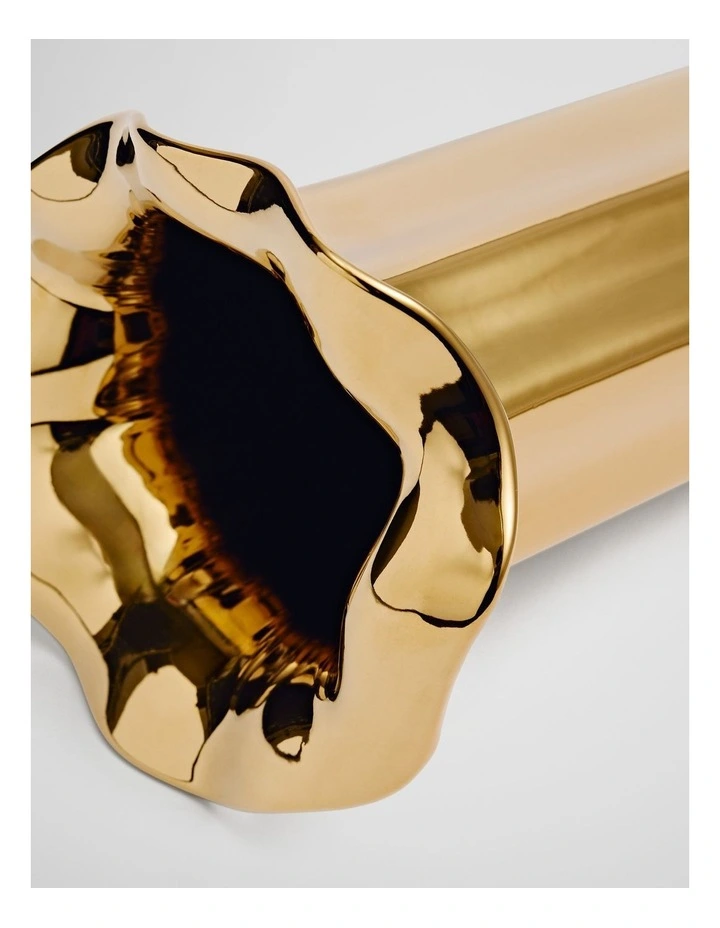 Celeste Medium Metallic Vase in Gold image 2