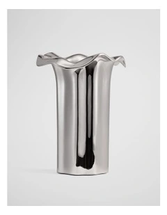Celeste Large Metallic Vase in Silver