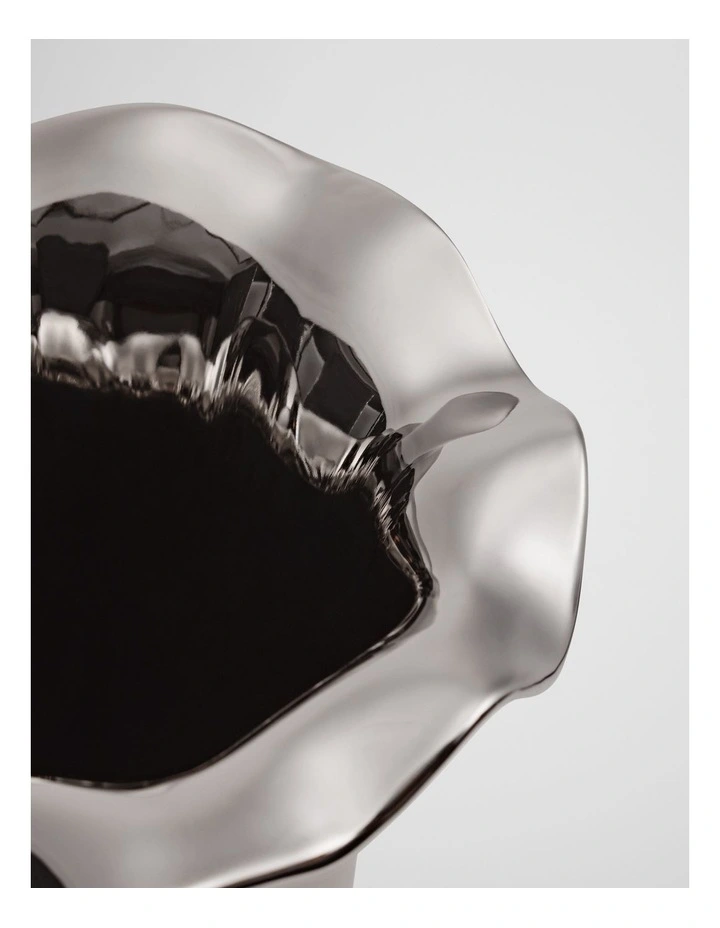 Celeste Large Metallic Vase in Silver image 2