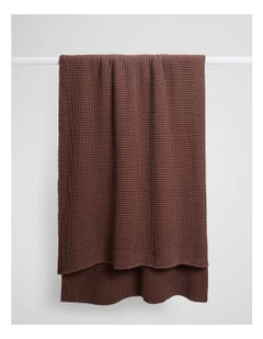 Monti Cotton Waffle Blanket in Dark Ash