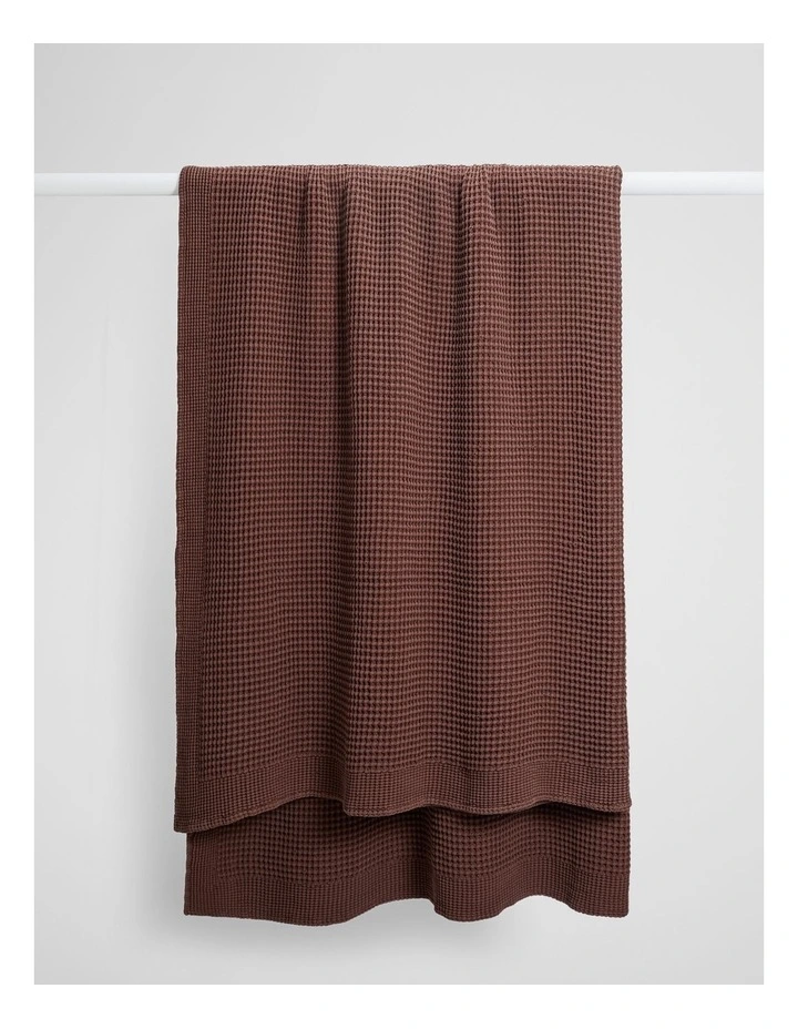 Monti Cotton Waffle Blanket in Dark Ash image 1