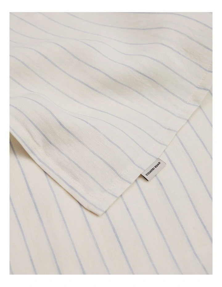 Skye Organically Grown Linen Queen Quilt Cover in Ciel Blue Stripe image 3