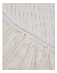 Skye Organically Grown Linen King Fitted Sheet in Ciel Blue Stripe