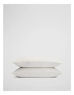 Skye Organically Grown Linen King Pillowcase Pair in Ciel Blue Stripe