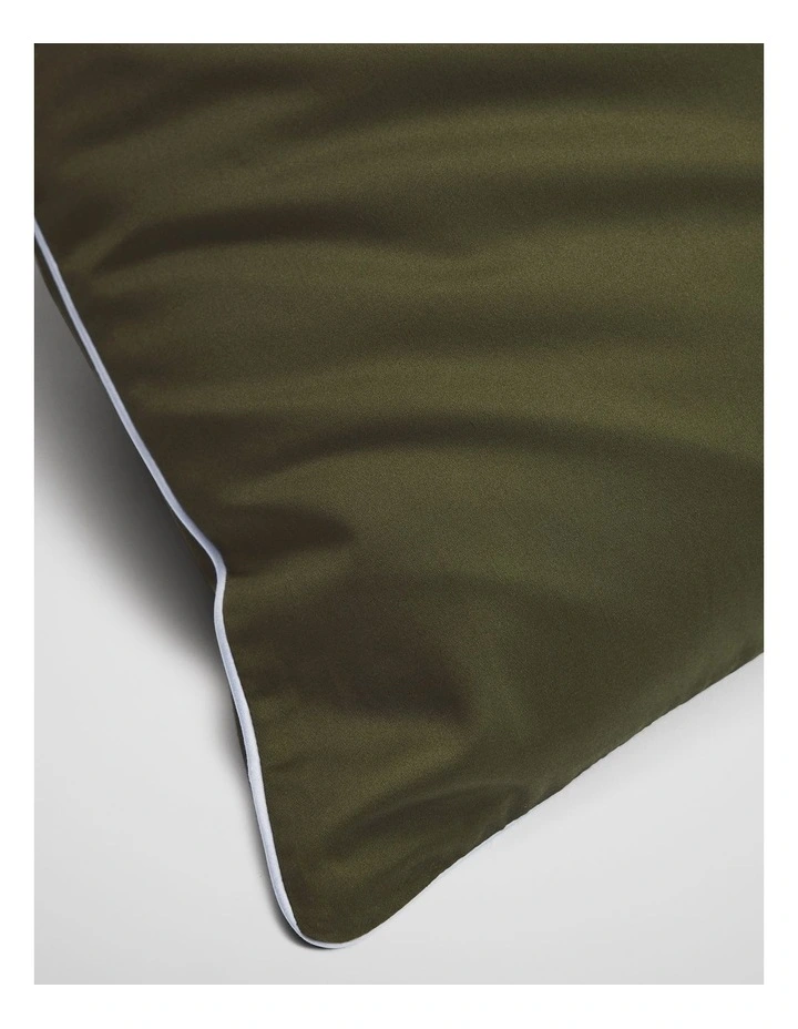 Dita Organically Grown Cotton King Pillowcase Pair in Dark Olive image 2