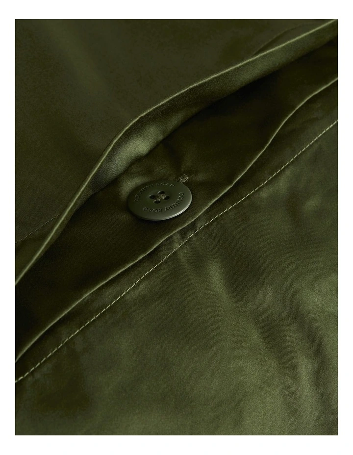 Dita Organically Grown Cotton Queen Quilt Cover in Dark Olive image 3