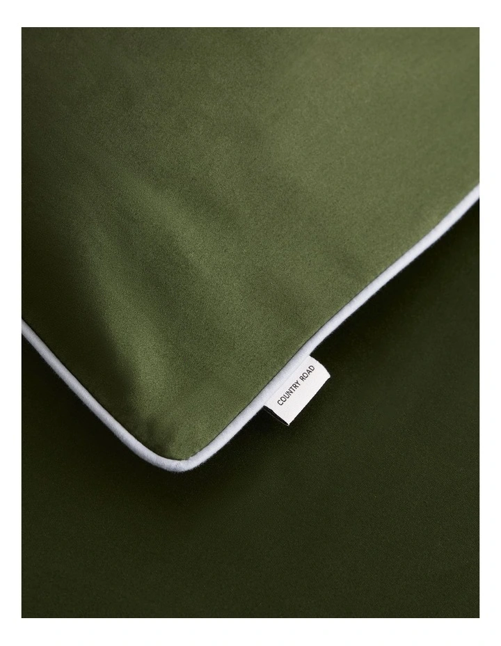 Dita Organically Grown Cotton Queen Quilt Cover in Dark Olive image 6