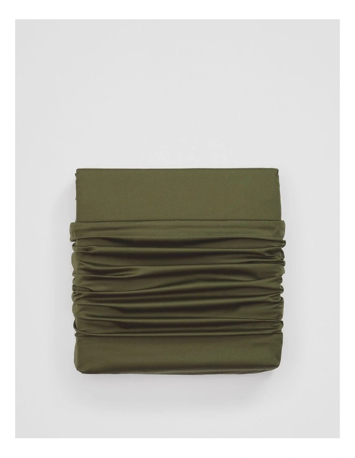 Dita Single Quilt Cover in Dark Olive image 1