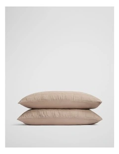 Rae King Pillowcase Pair in Natural
