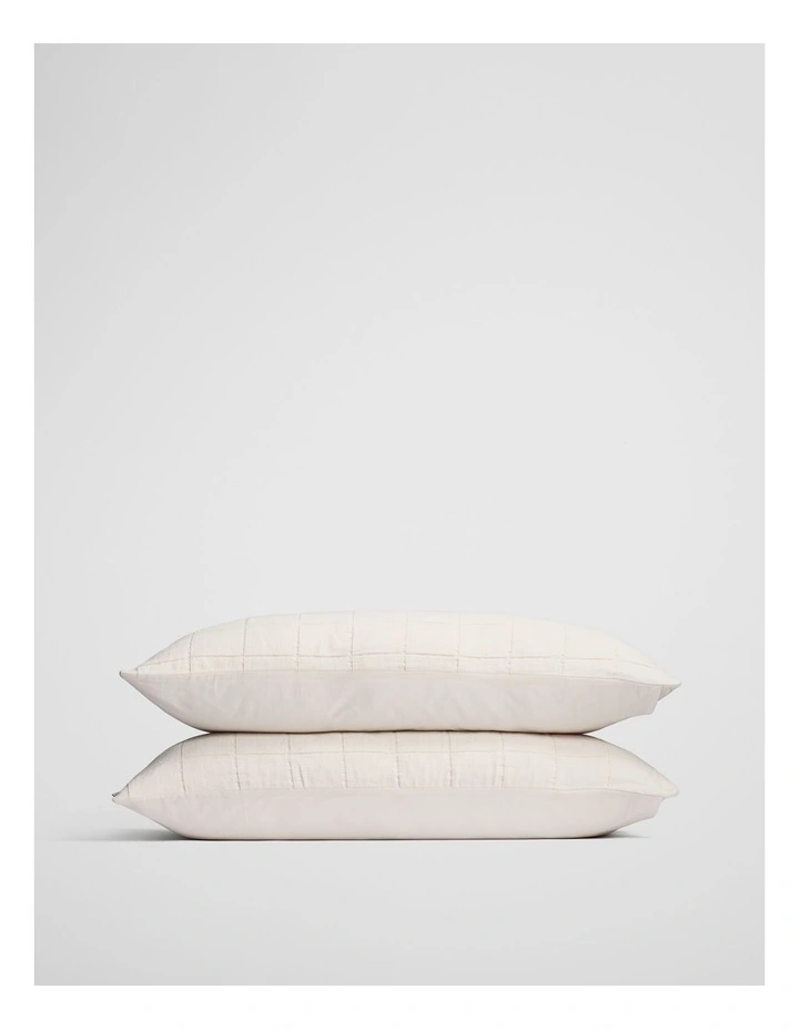 Rae King Pillowcase Pair in Snow image 1