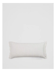 Skye Organically Grown Linen Pleat 40x80 Cushion in Ciel Blue Stripe