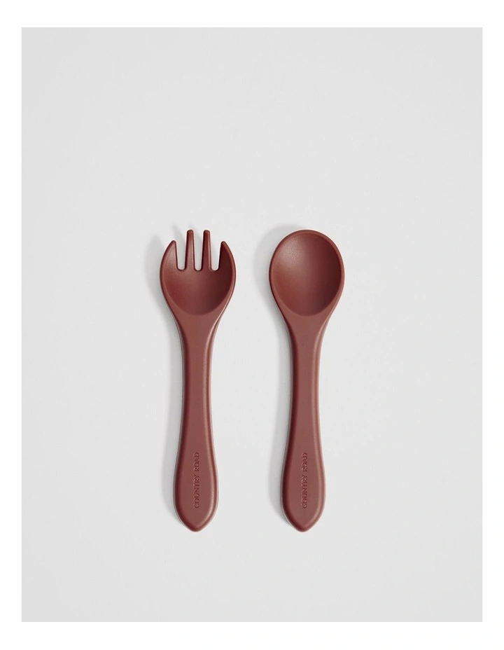 Lumi Kids Cutlery Set in Marsala image 1