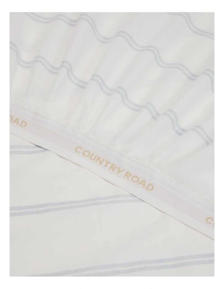 Goldie Cotton Double Fitted Sheet in Ciel Blue image 1