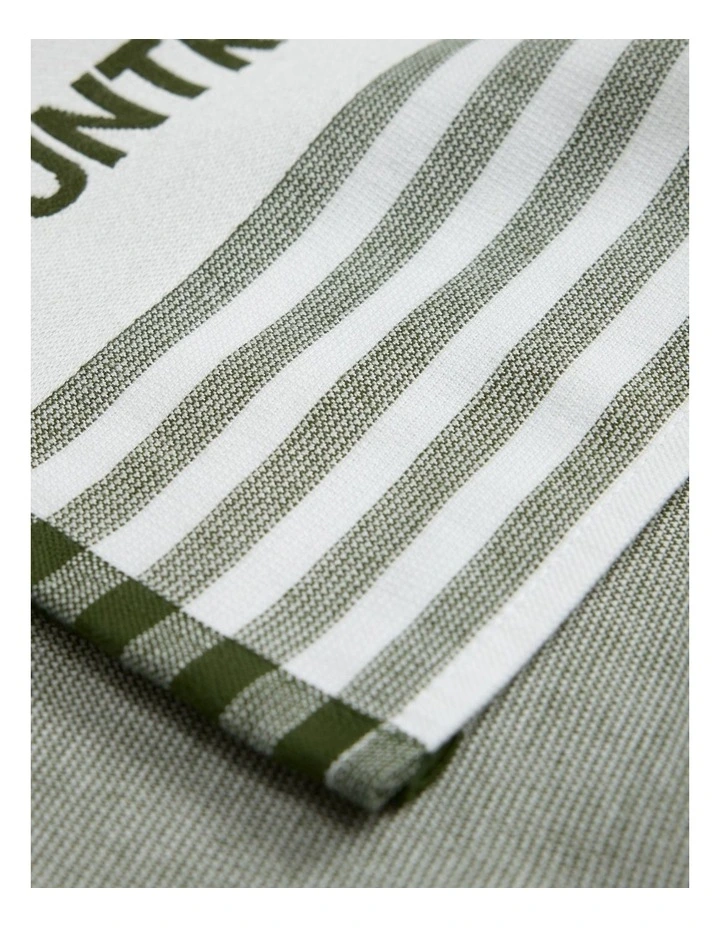 Aeri Australian Cotton Tea Towel Pack Of 3 in Dark Olive image 2
