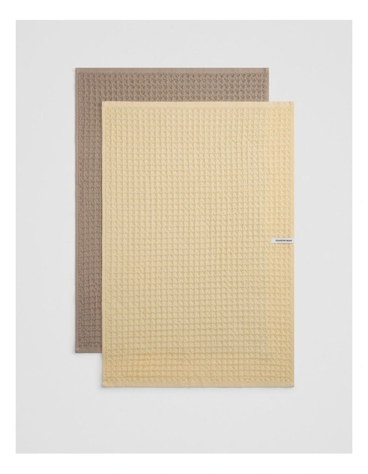 Meeka Australian Cotton Tea Towel Pack Of 2 in Yarrow image 3