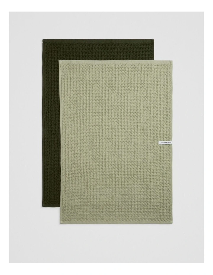 Meeka Australian Cotton Tea Towel Pack Of 2 in Acacia image 3