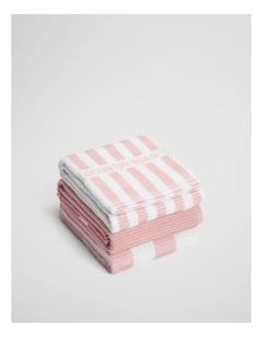 Cr Stripe Australian Cotton Tea Towel Pack Of 3 in Bud