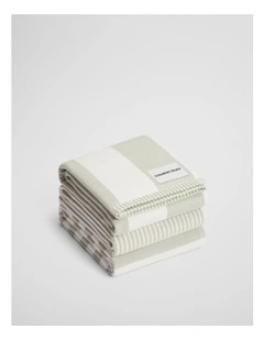 Isa Australian Cotton Tea Towel Pack Of 3 in Acacia