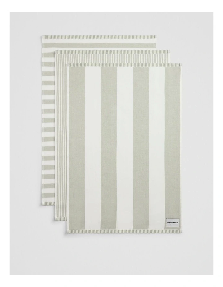 Isa Australian Cotton Tea Towel Pack Of 3 in Acacia image 3