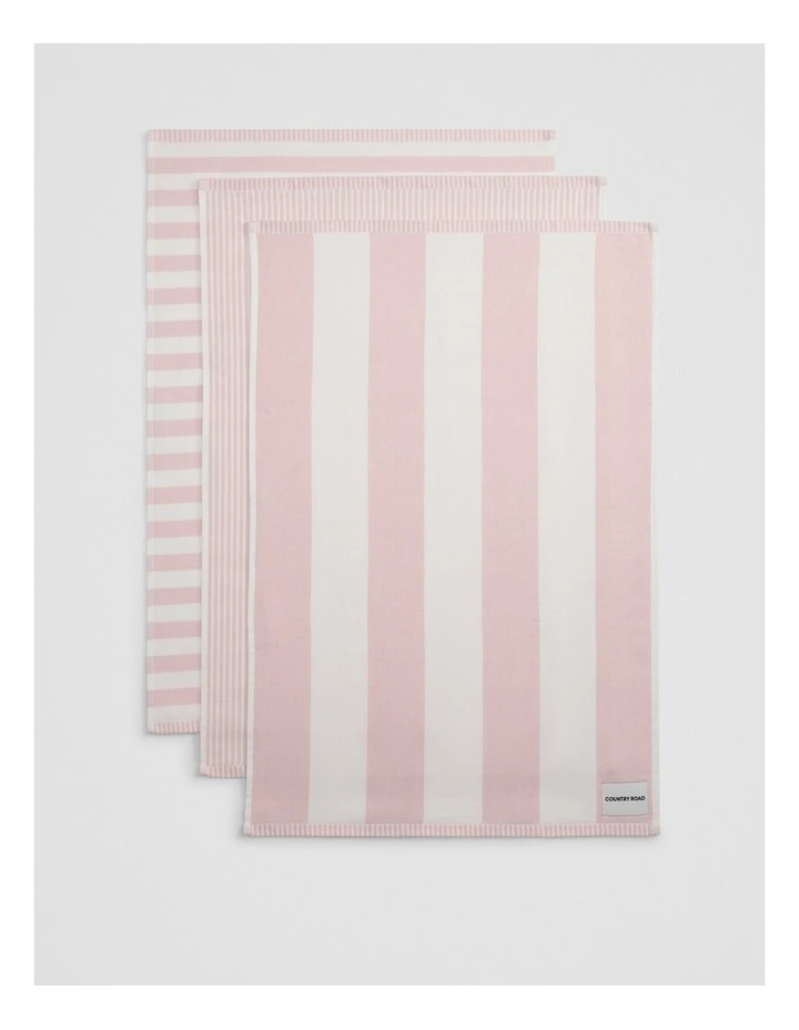 Isa Australian Cotton Tea Towel Pack Of 3 in Bud image 3