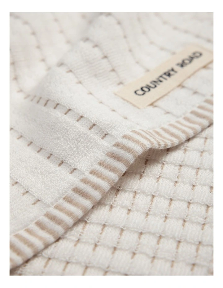 Mira  Australian Cotton Tea Towel Pack Of 2 in Pebble image 2