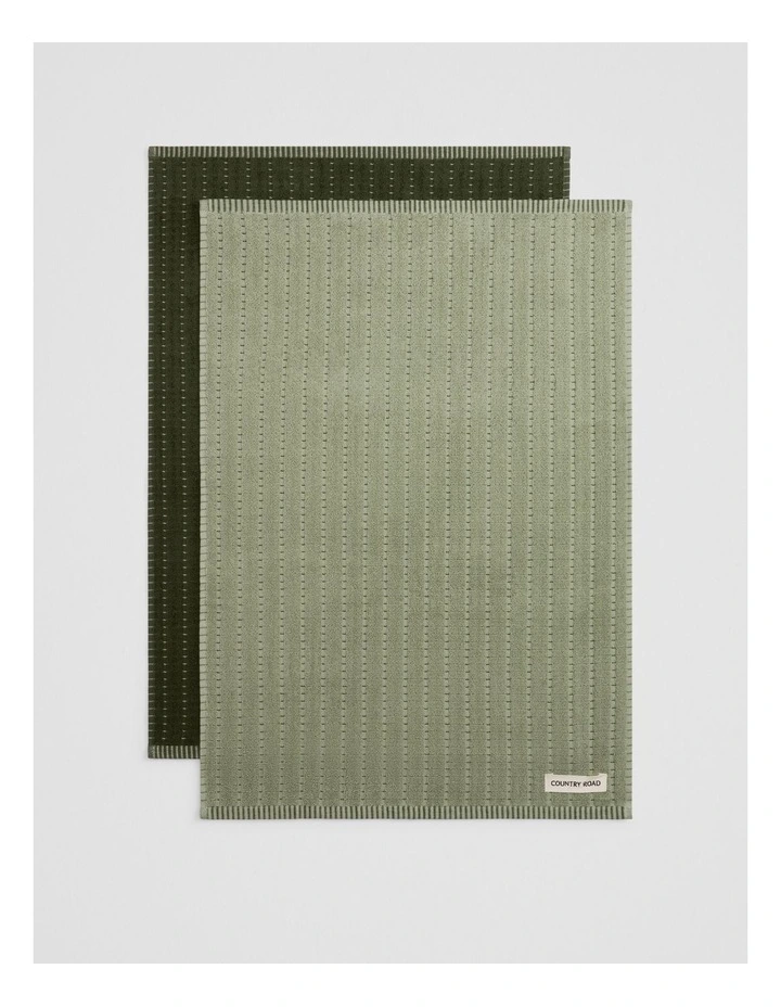 Mira  Australian Cotton Tea Towel Pack Of 2 in Acacia image 3