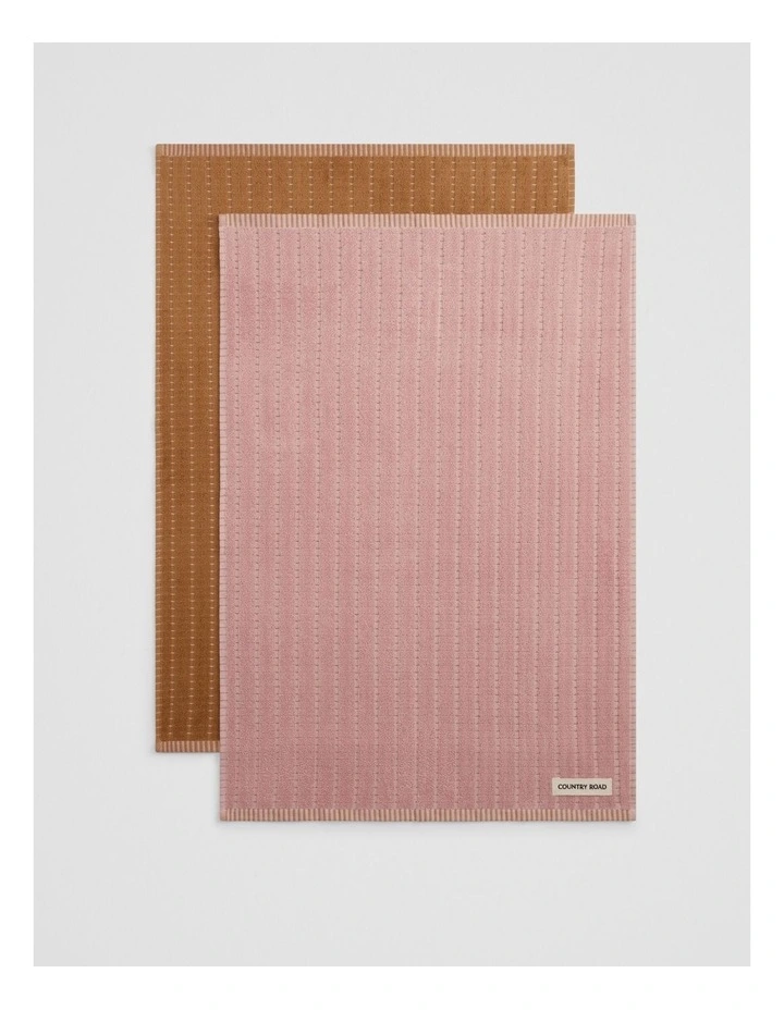 Mira  Australian Cotton Tea Towel Pack Of 2 in Bud image 3