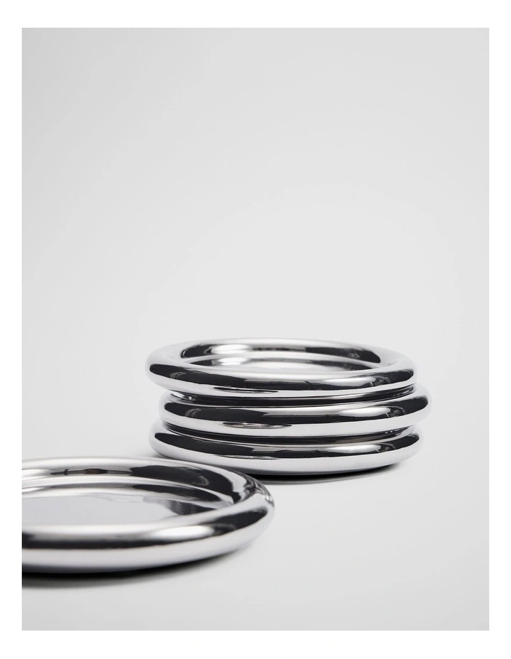 Coco Coaster Set Of 4 in Silver image 2