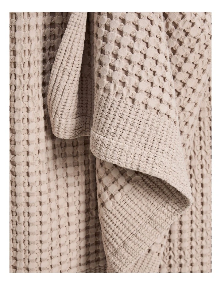 Eden Waffle Throw in Pebble image 3