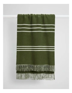 Mardie Wool Throw in Dark Olive