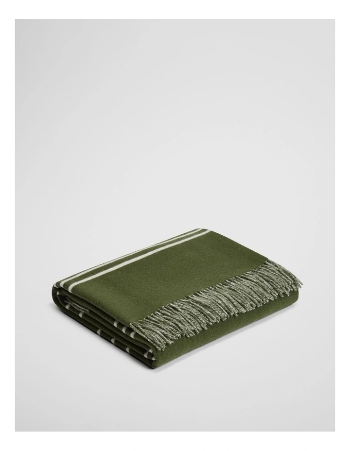 Mardie Wool Throw in Dark Olive image 2