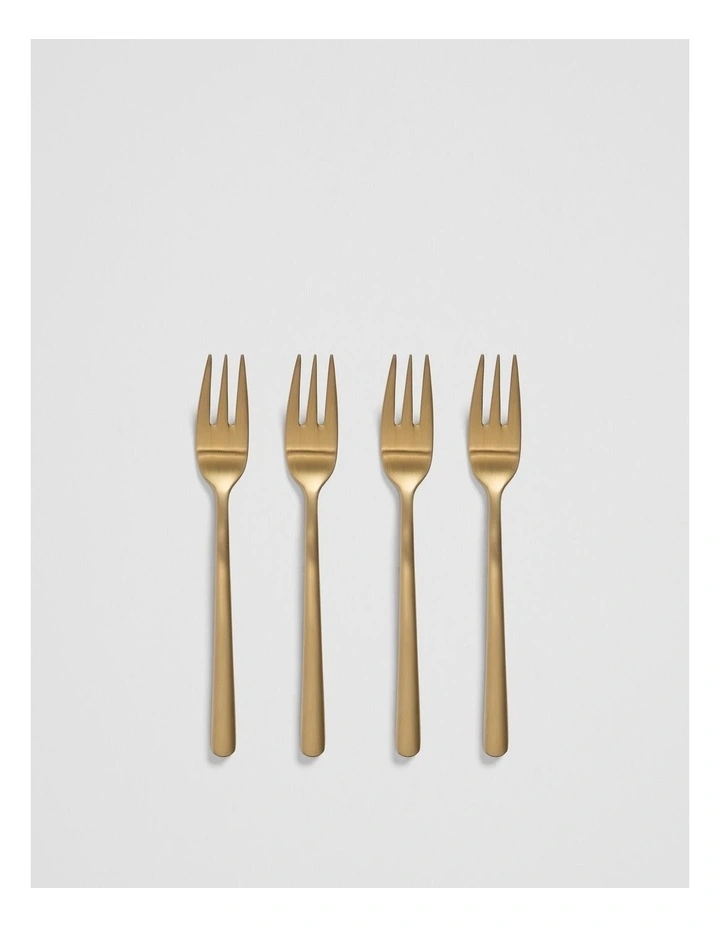 Nolan Cake Fork Set Of 4 in Soft Gold image 1