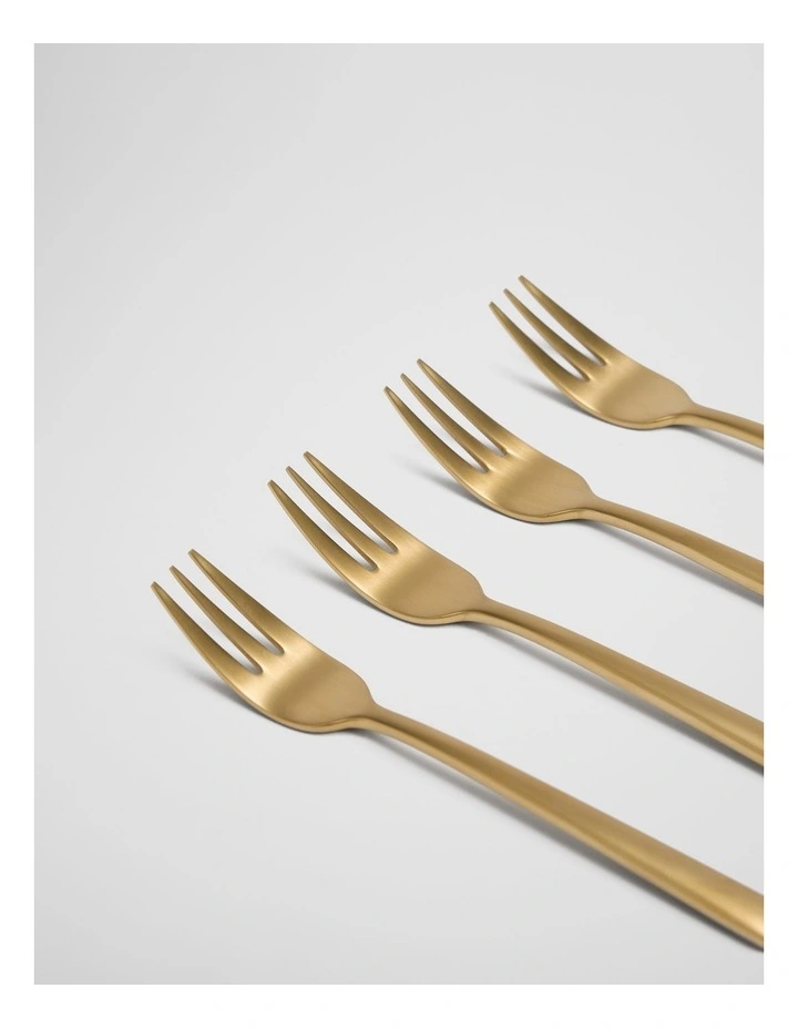 Nolan Cake Fork Set Of 4 in Soft Gold image 2
