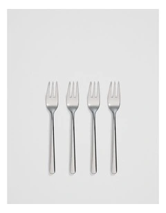 Nolan Cake Fork Set Of 4 in Stainless Steel