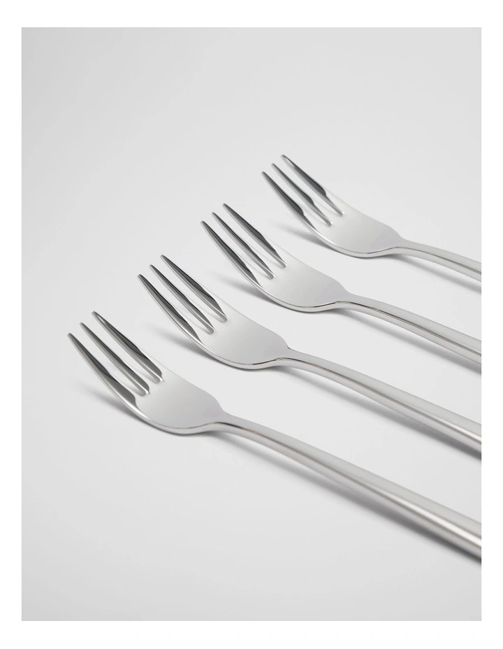 Nolan Cake Fork Set Of 4 in Stainless Steel image 2
