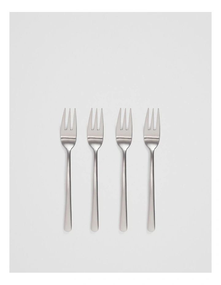 Nolan Cake Fork Set Of 4 in Brushed Steel image 1