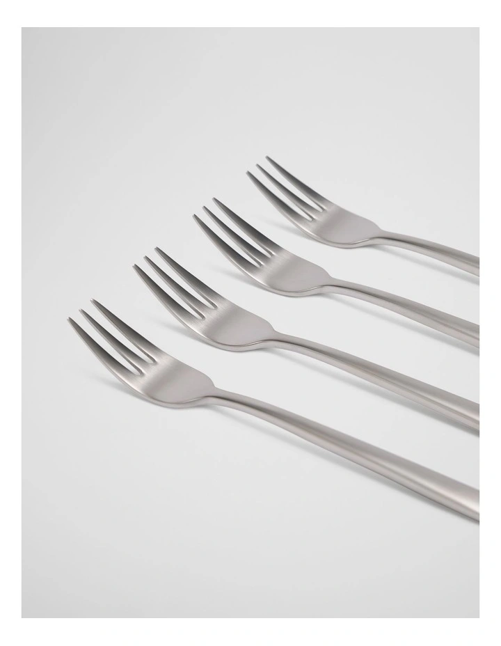 Nolan Cake Fork Set Of 4 in Brushed Steel image 2