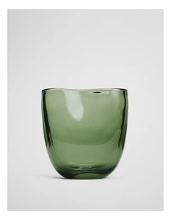 Lina Small Glass Vase in Dark Olive