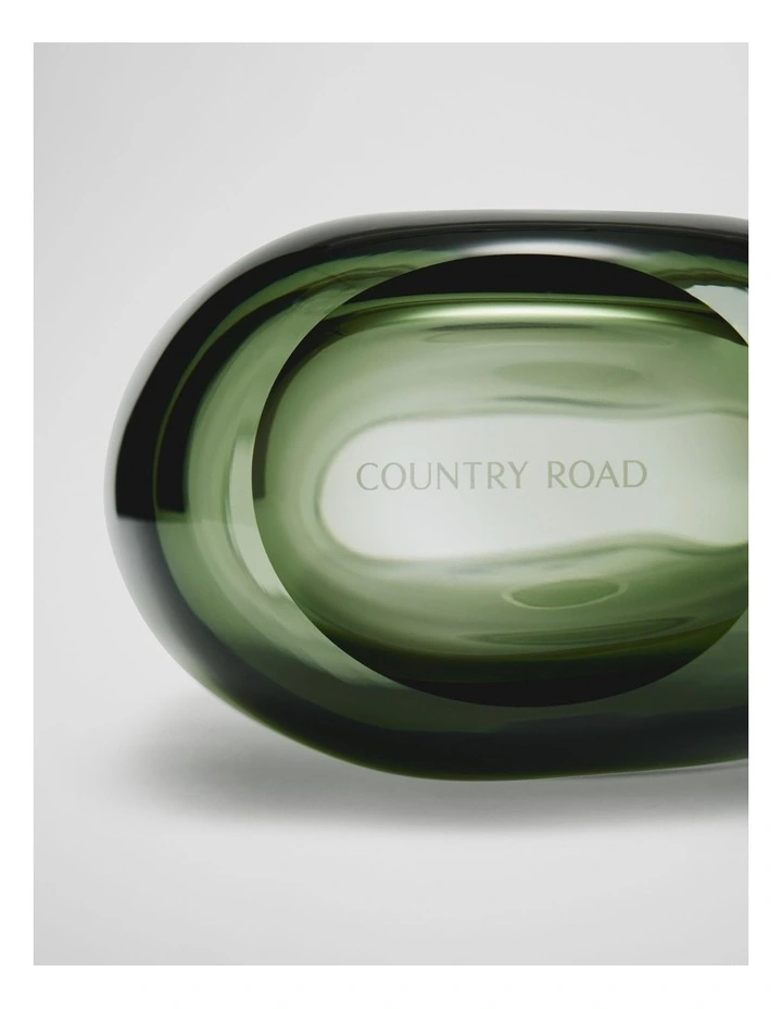 Lina Small Glass Vase in Dark Olive image 3
