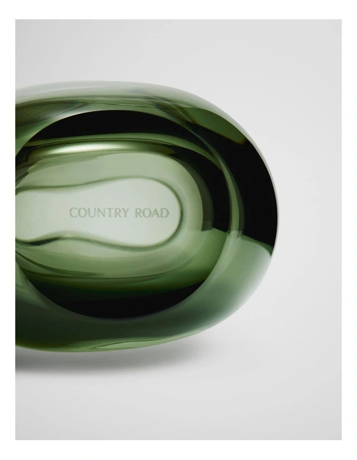Lina Medium Glass Vase in Dark Olive image 3