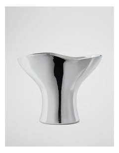 Pela Large Metallic Vase in Silver