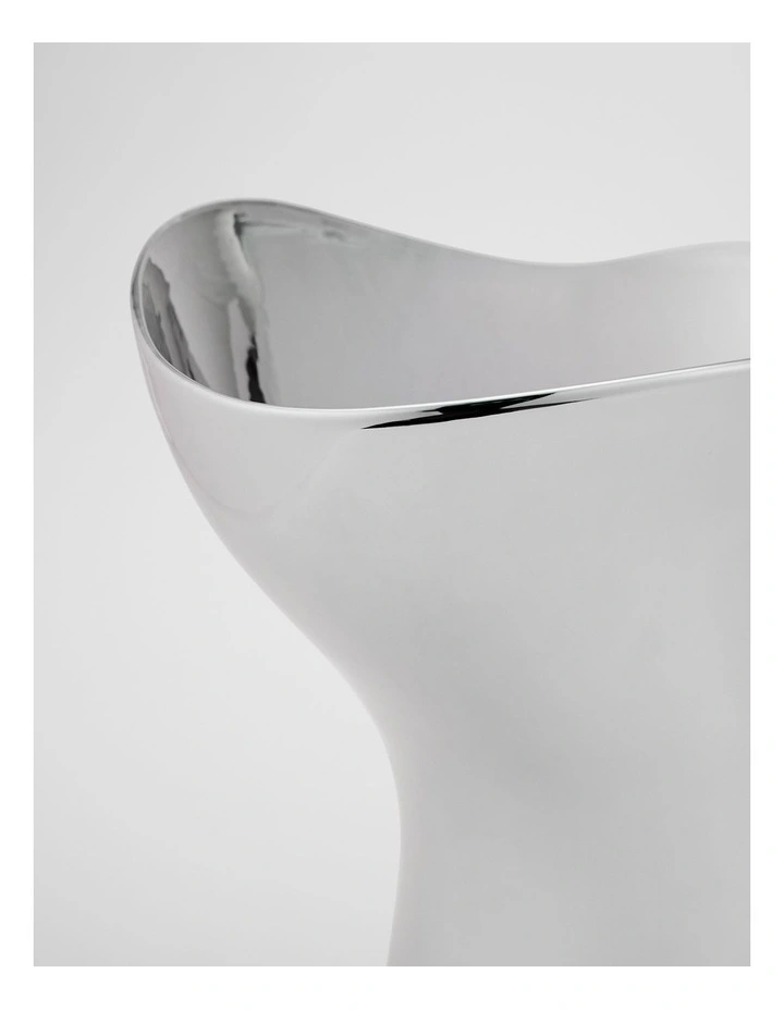 Pela Large Metallic Vase in Silver image 3