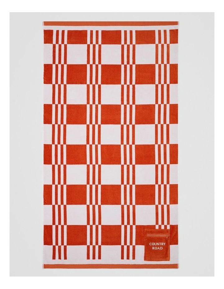 Eyre Australian Cotton Beach Towel in Auburn image 1
