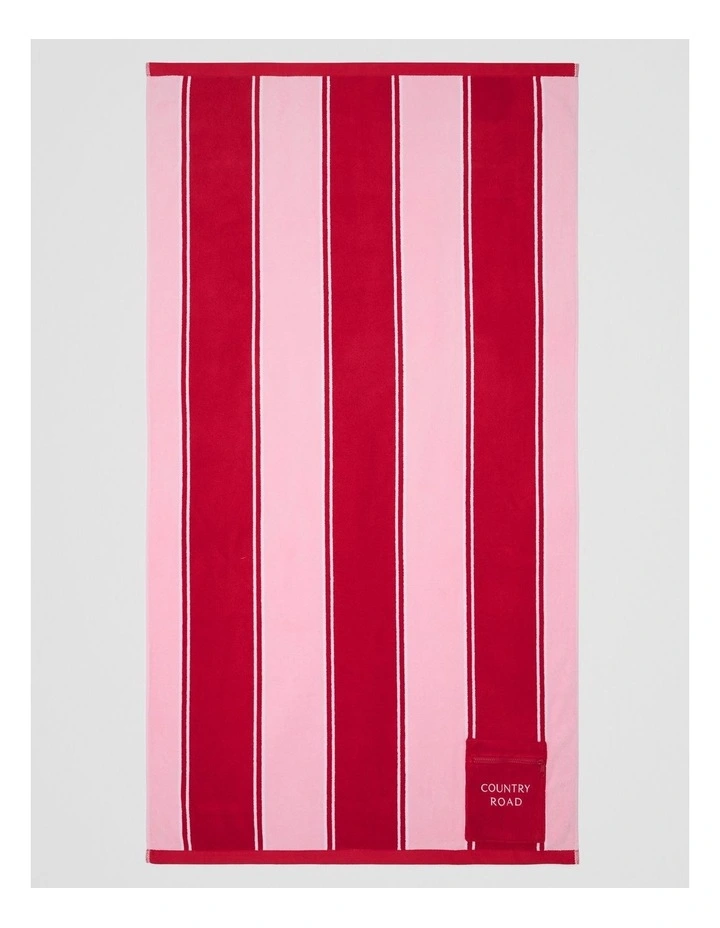 Drift Australian Cotton Beach Towel in Ruby image 1