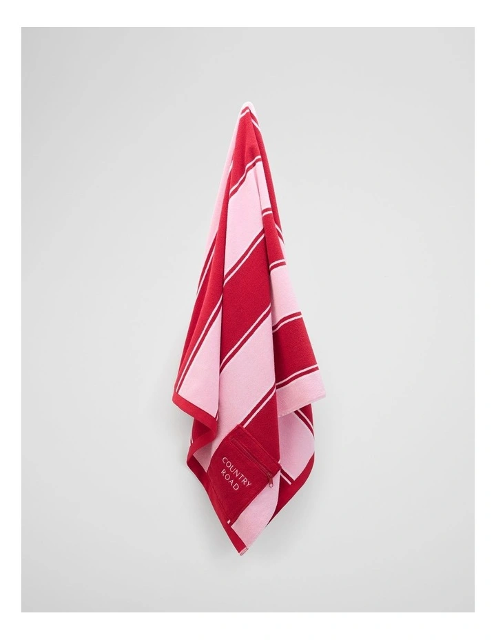 Drift Australian Cotton Beach Towel in Ruby image 3