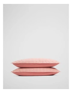 Brae Australian Cotton Pillowcase Pair in Auburn Check