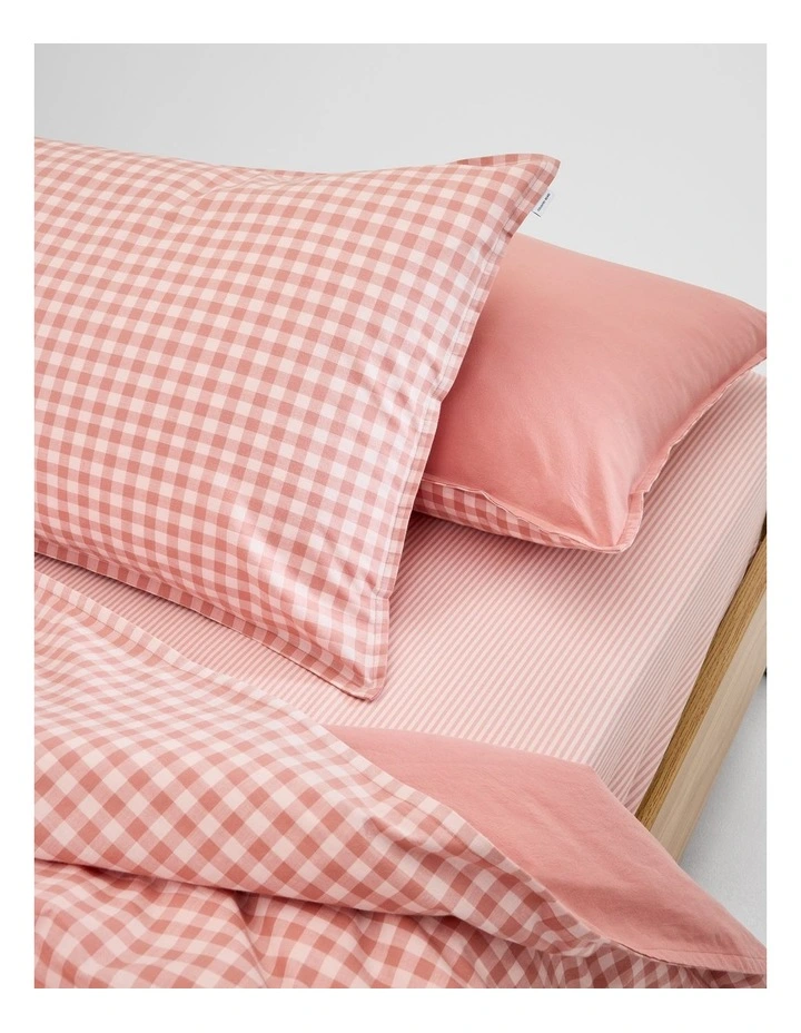 Brae Australian Cotton Pillowcase Pair in Auburn Check image 2
