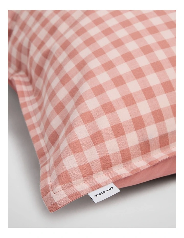 Brae Australian Cotton Pillowcase Pair in Auburn Check image 3